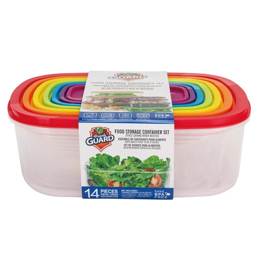 56034, Fresh Guard Plastic Container Set 14PK Rect, 191554560345