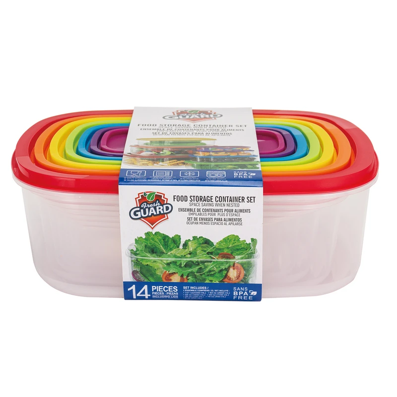 Fresh Guard Plastic Container Set 14PK Rect