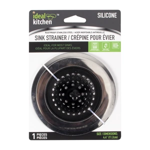 42107, Ideal Kitchen SS + Silicone Sink Strainer HD Black, 191554421073