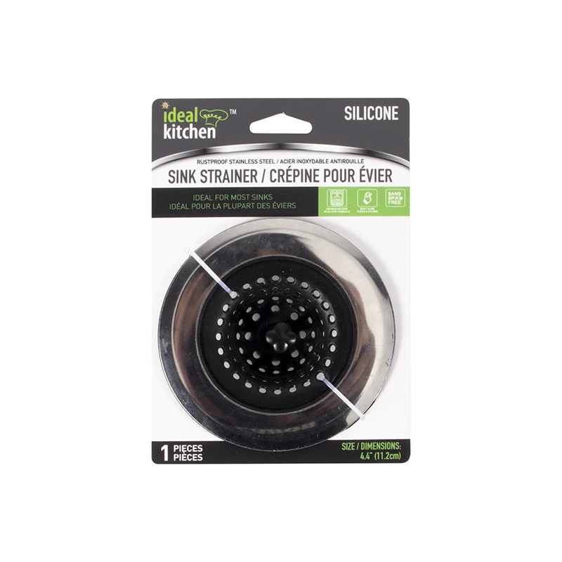 Ideal Kitchen SS + Silicone Sink Strainer HD Black