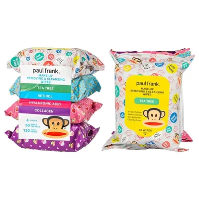 PF50484, PAUL FRANK Make-Up Removing & Cleansing Wipes 30CTx4 WIPES, 688086504843
