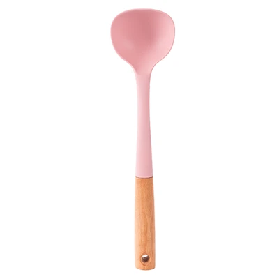 56395, Ideal Kitchen Silicone w/ Wood Handle Soup Ladle, 191554563957