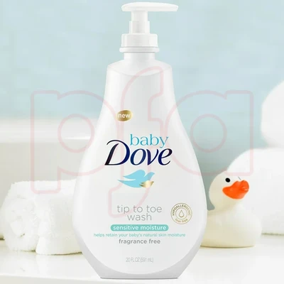 DBW591-S, Dove Baby Head to Toe Wash 591ml 20oz Sensitive Fragrance Free, 4800888208941