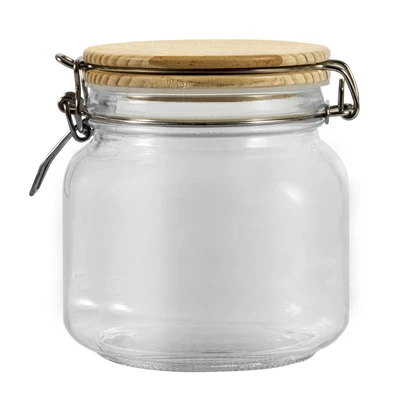 33195, Ideal Kitchen Glass Jar w/ Bamboo Lid 26.37 oz, 191554331952