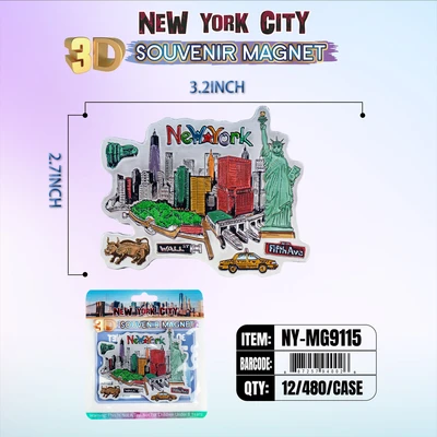 NY-MG9115, NY Souvenir 3D Magnet, 887257991158