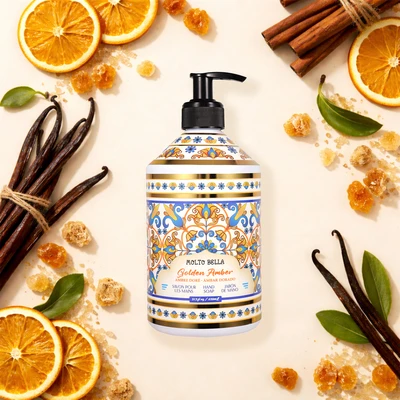 60680, Molto Bella Hand Soap 21.3oz – Golden Amber, 191554606807