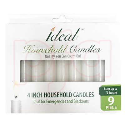 48302, Ideal Taper Candles 4in 9PK, 191554483026