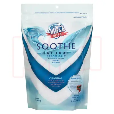 64000, Wish Epsom Salt 16oz Bag Soothe Original, 191554640009