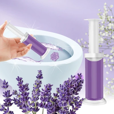 60123, Toilet Cleaning Gel 1 Pack Clean Lavender Scent 1.61oz with 14 Stamps - Air Fusion, 191554601239