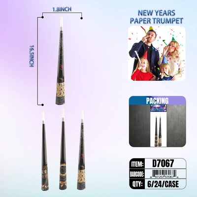 D7067, New Year  16.5” Paper Horn, 887257570674