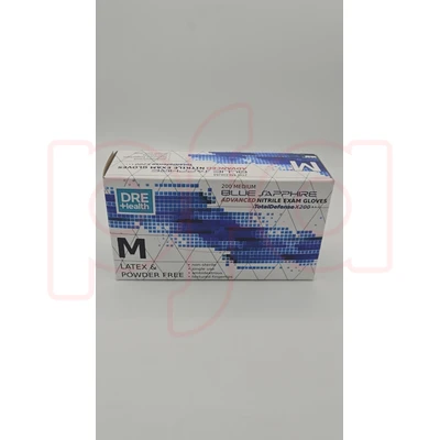 DNGB-M, Dre Health Nitrile Exam Gloves Blue 200CT Size: Medium