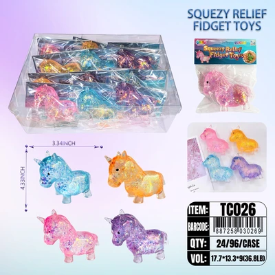 TC026, Sugar Squeezy  Relief Fidget Toys Unicorn, 887258030269
