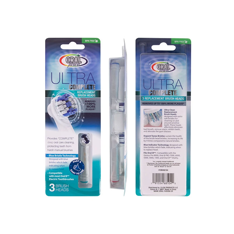 Oral Fusion 3 Replacement Brush Heads Compatible with Oral-B