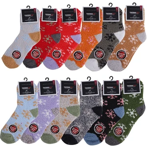 12108, Insulated Winter Socks Fuzzy SnowFlakes, 191554121089