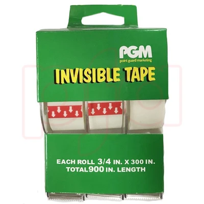 34301, Invisible Clear Tape 3/4x300in 3PK Display, 602323343019