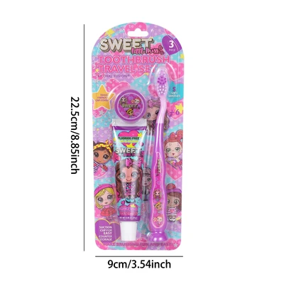 68035, Oral Fusion Kids Sweet Little Miss 3PK Set With Toothpaste, 191554680357
