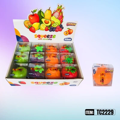 TC2229, CRUNCHY Squishy  Fruit Assorts 3" to-5', 887258042293