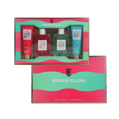 89300, Women's 4pcs EX Large Gift Set  Brooke Ellina  4.1fl.oz/120ml×2 Body Lotion 3.4fl.oz/100ml×2 EDP, 191554893009