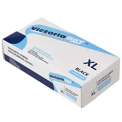 NG-VB-XL, Victoria Bay Black Nitrile Exam Gloves 100CT Size: XLarge