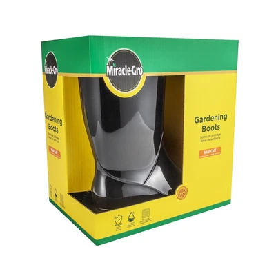 MG-90504, Miracle.Gro Gardening Rain Boots Mid-Calf Solid Black 6-10  30*19.5*30.2cm, 191554905047