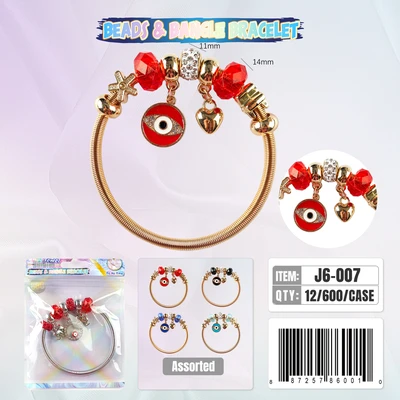 J6-007, BANGLE & BEADS BRACELET, 887257840012
