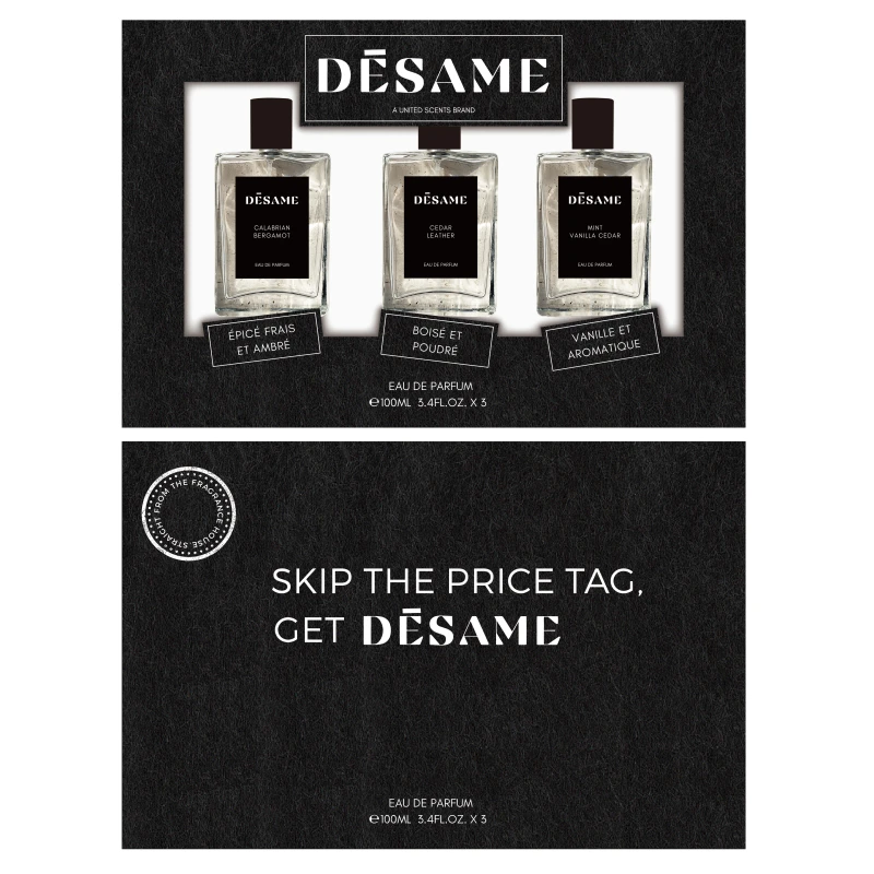 DESAME CALABRIAN BERGAMOT/CEDAR LEATHER/MINT VANILLA CEDAR 3pcs Gift Set 1.2oz EDP