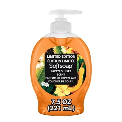 SS75-PS, Softsoap 221ml (7.5oz) PUMP Hand Soap (Fal Win Orange) Papaya Sunsets, 827854021223
