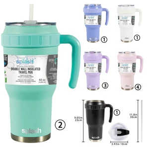 58234, Splash Bottle Stainless Steel Travel Mug 40oz, 191554582349