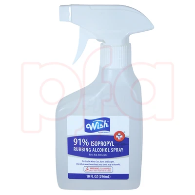 61305, Wish Isopropyl Rubbing Alcohol Spray 10oz 91% Clear, 191554613058