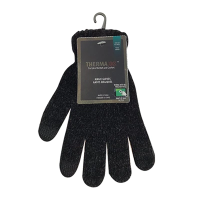 11223, Thermaxxx Chenille Gloves w/ Touch Black Only, 191554112230