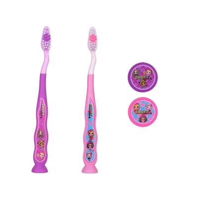 68039, Oral Fusion Kids Sweet Little Miss Toothbrush & Cap 4PK, 191554680395
