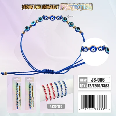 J8-006, String Line Protection Bracelet, 887257880063