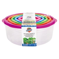 56036, Fresh Guard Plastic Container Set Vent 10PK Round, 191554560369