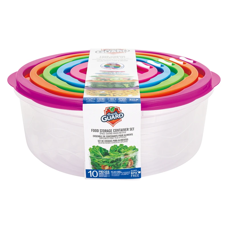 Fresh Guard Plastic Container Set Vent 10PK Round