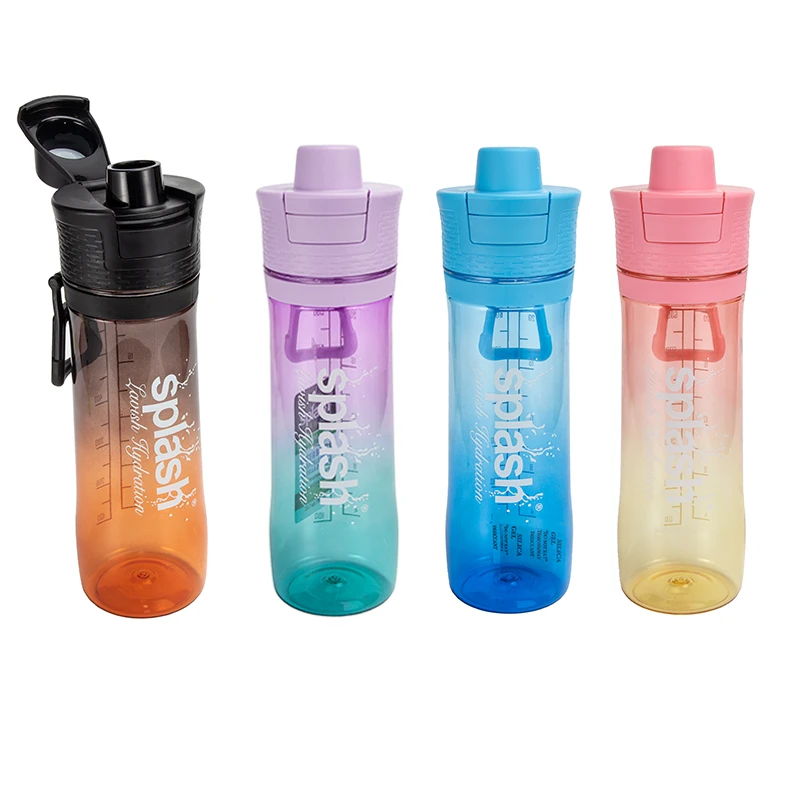 Splash Plastic Bottle 23.7oz Flip Cap w/ Lock TONE COLORS