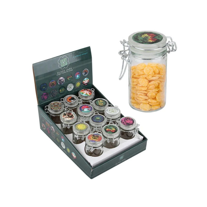 Lucky Stash Glass Jar Air Tight 100ml Printed