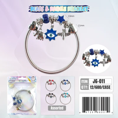 J6-011, BANGLE & BEADS BRACELET, 887257840012