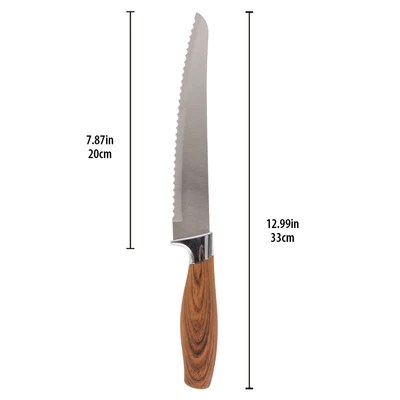 33063, Ideal Kitchen w/ Wood Handle Bread Knife, 191554330634
