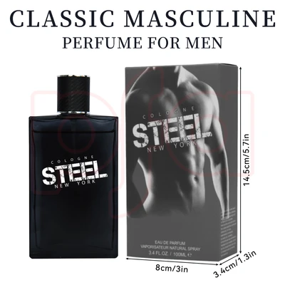 88213, Eau de Parfum 3.4 oz/100 ml Steel for Men - United Scents, 191554882133
