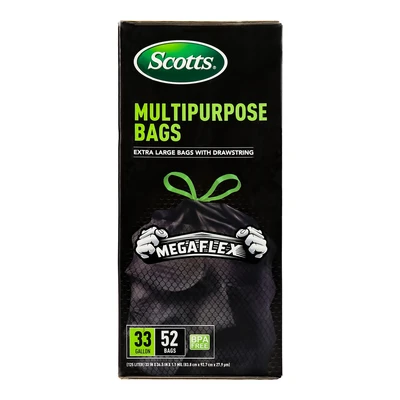 ST-30211, Drawstring Trash Bag Flex 33 Gal 52CT Black - Scotts, 191554302112