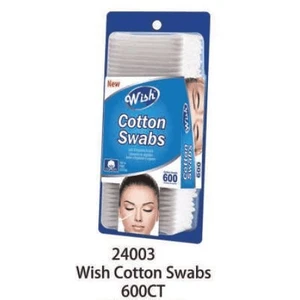 24003, Wish Cotton Swabs 600CT Plastic Stick, 191554240032