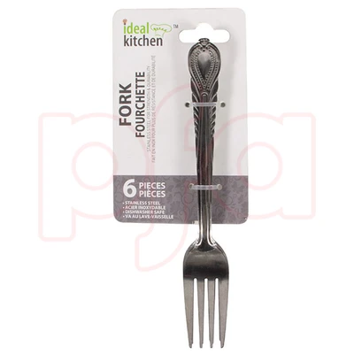 56331, Ideal Kitchen Stainless Steel 6PK Dinner Fork, 191554563315