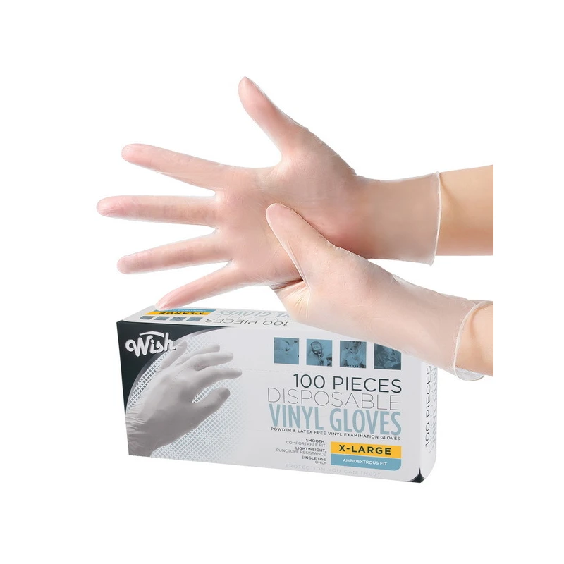 Wish All Purpose Vinyl Gloves 100CT X-Large Blue