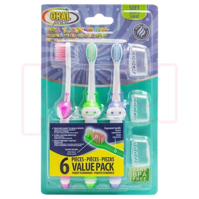 68030, Oral Fusion Toothbrush Kids 6PK Caterpiller, 191554680302