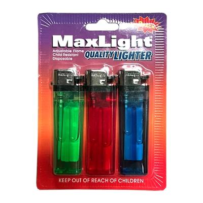 J10003, Maxlight Lighter 3PK Child Resistant, 605369100035