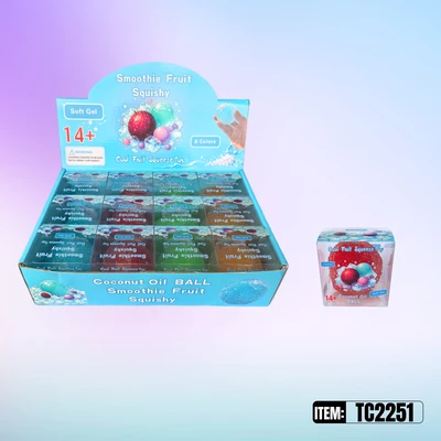 TC2251, Crunchy Squishy Coconut Oil Ball  2.36"x 2.36", 887258042514