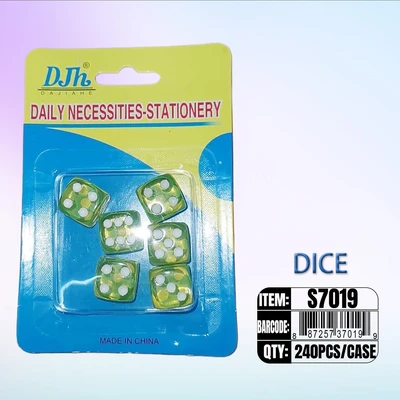 S7019, CLEAR DICE (12PC), 887257371099