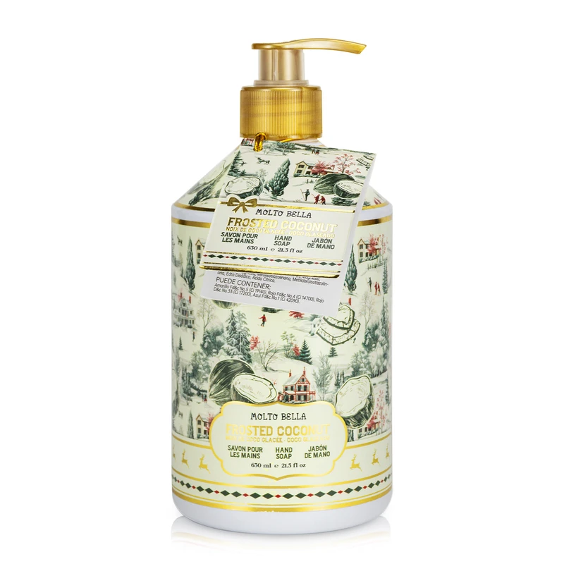 Molto Bella Hand Soap 21.3 FL OZ Holiday Biege Tree Frosted coconut