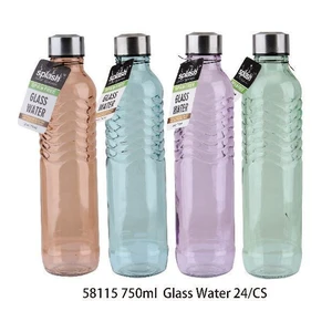 58115, Splash Bottle Glass 750ml Clear Colors Top Wave, 191554581159
