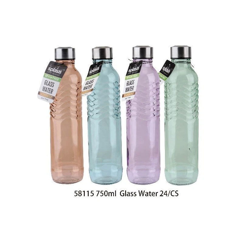 Splash Bottle Glass 750ml Clear Colors Top Wave